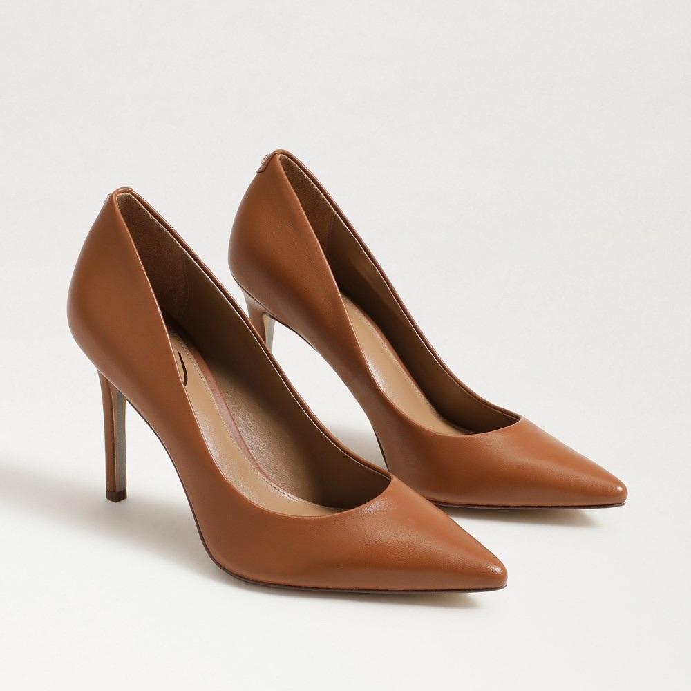 SOLD- Sam Edelman Brown Leather Pointed Toe Stiletto Heels